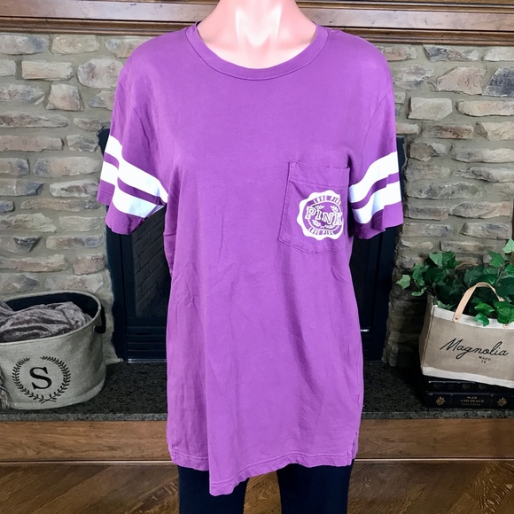 VS Pink Varsity T-Shirt Size Small - Picture 3 of 5